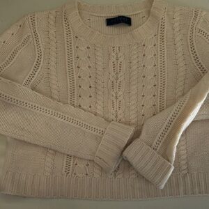 Velvet Women's Beige Cable Knit Sweater